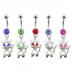 Dangling Kitty Navel Ring <B>($0.99 Each)</b>