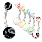UV Reactive Jawbreaker Candy Navel Ring <B>($0.18 Each)</B>