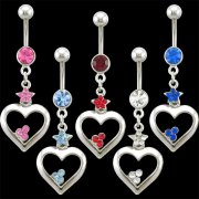 Jeweled Star Over Open Heart Navel Rings <B>($0.99 Each)</b>