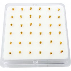 10 Karat Gold Plated Sterling Silver Ball Nose Studs w/ Display <b>($0.17 Each)</b>