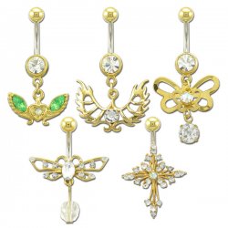 Gold Plated Navel Rings Collection <B>($1.23 Each)</b>