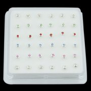 925 Sterling Silver DONUT SHAPE Nose Studs w/ Display <b>($0.17 Each)</b>