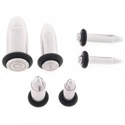 Surgical Steel Bullet Plug 10g-0g <B>($0.41 Each)</B>