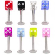 Labrets with UV Acrylic Dice <B>($0.15 Each)</B>