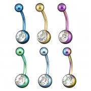 Titanium Anodized Single Jewel Banana <B>($1.03 Each)</B>