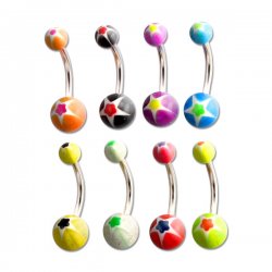 UV Glittering Star Navel Ring <B>($0.20 Each)</B>