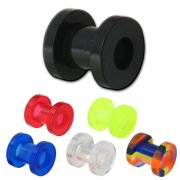 6 UV Reactive Colors Ear Flesh Tunnel Screw Fit <B>($0.55 Each)</B>