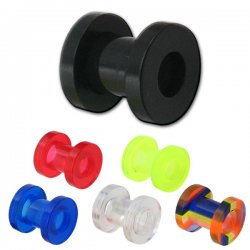 6 UV Reactive Colors Ear Flesh Tunnel Screw Fit <B>($0.55 Each)</B>