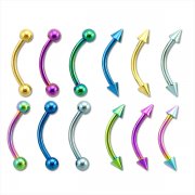 Titanium Anodized Eyebrow Micro Banana <b>($0.81 Each)</b>
