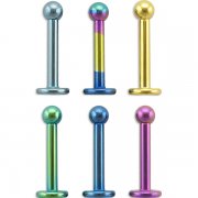 Titanium Anodized Chin Labret with balls <b>($0.82 Each)</b>