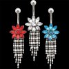 Gem Filled Flower Dangling Drops belly <B>($0.82 Each)</b>