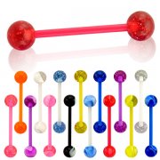 UV Flexible Tongue Barbell (Marble-n-Glitter) <B>($0.15 Each)</B>