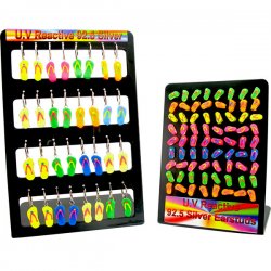 Silver Ear Hoops & Studs UV Flip Flops Displays <b>($0.30 Each)</b>