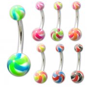 UV Reactive NEW Twister Navel Rings <B>($0.28 Each)</B>