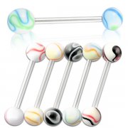 UV Reactive Jawbreaker Candy Tongue Ring <B>($0.18 Each)</B>