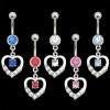 Open Heart w/ Center Gem Navel Ring <B>($0.99 Each)</b>