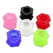 5 Sizes NEW UV Reactive Ear Flesh Tunnels w/ Hexagon <B>($0.82 Each)</b>