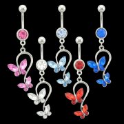 Twin Butterflies Navel Ring <B>($0.66 Each)</b>