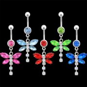 2 Tone DragonFly Navel Rings <b>($0.99 Each)</b>