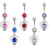 5 Colors Shiny Hearts Navel Rings <B>($0.70 Each)</b>