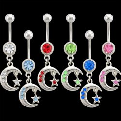 Star-n-Moon Dangles Navel Rings <B>($0.99 Each)</b>