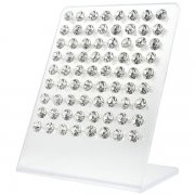 Swarovski 4mm Round Crystal Ear Studs w/ Display <b>($0.45/PAIR)</b>