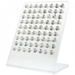 Cubic Zirconia 8mm Crystal Ear Studs w/ Display <b>($1.37/PAIR)</b>