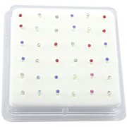 Sterling Silver Gems Bonding Nose Studs w/ Display <b>($0.17 Each)</b>