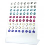 Swarovski 6mm Color Ear Studs w/ Display <b>($0.50/PAIR)</b>