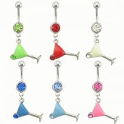 Cocktail Glass Navel Rings <B>($0.82 Each)</b>