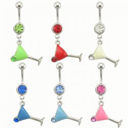 Cocktail Glass Navel Rings <B>($0.82 Each)</b>