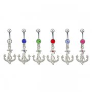 Single Jewel Anchor Navel Rings <B>($0.82 Each)</b>