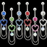 Chandelier Heart Navel Rings <B>($0.99 Each)</b>