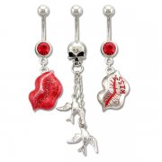 Kisses and Skulls Navel Rings <B>($0.66 Each)</b>