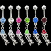 Jeweled Fish Skeleton Navel Rings <B>($0.82 Each)</b>