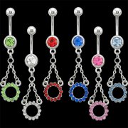 Hanged Jeweled Ring Navel Rings <B>($0.82 Each)</b>