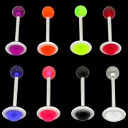 UV Reactive UFO Tongue Barbell <B>($0.13 Each)</B>