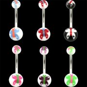 UV Reactive Butterfly Navel Rings <B>($0.34 Each)</B>