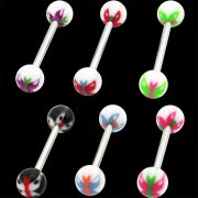 UV Reactive Butterfly Tongue Barbells <B>($0.34 Each)</B>