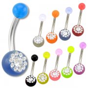 UV Navel Rings filled with CZ gems <B>($0.99 Each)</b>