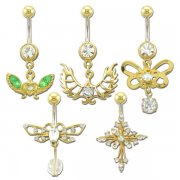 Gold Plated Navel Rings Collection <B>($1.23 Each)</b>