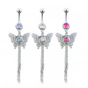 New Fancy Butterfly with Dangles Navel Rings <B>($0.99 Each)</b>