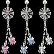 Web w/spider Dangles Navel Rings <B>($0.82 Each)</b>