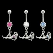 Naked Ladies Dangling Navel Rings <B>($0.66 Each)</b>