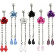 New Rose Dangling Navel Rings <B>($0.82 Each)</b>