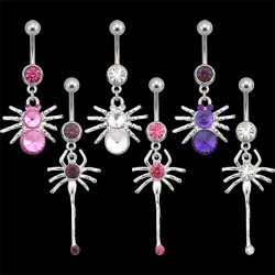 Creepy Spider Navel Rings <B>($0.82 Each)</b>