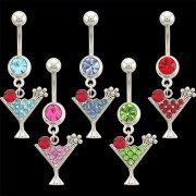 Martini Dangle Navel Rings <B>($0.99 Each)</b>