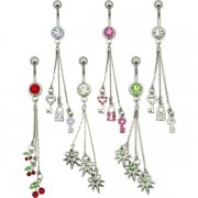 Triple Dangle Navel Rings <B>($1.65 Each)</b>