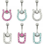 Jeweled Shield Navel Rings <b>($0.99 Each)</b>