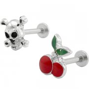 Cherry & Skull Labrets <B>($0.41 Each)</b>